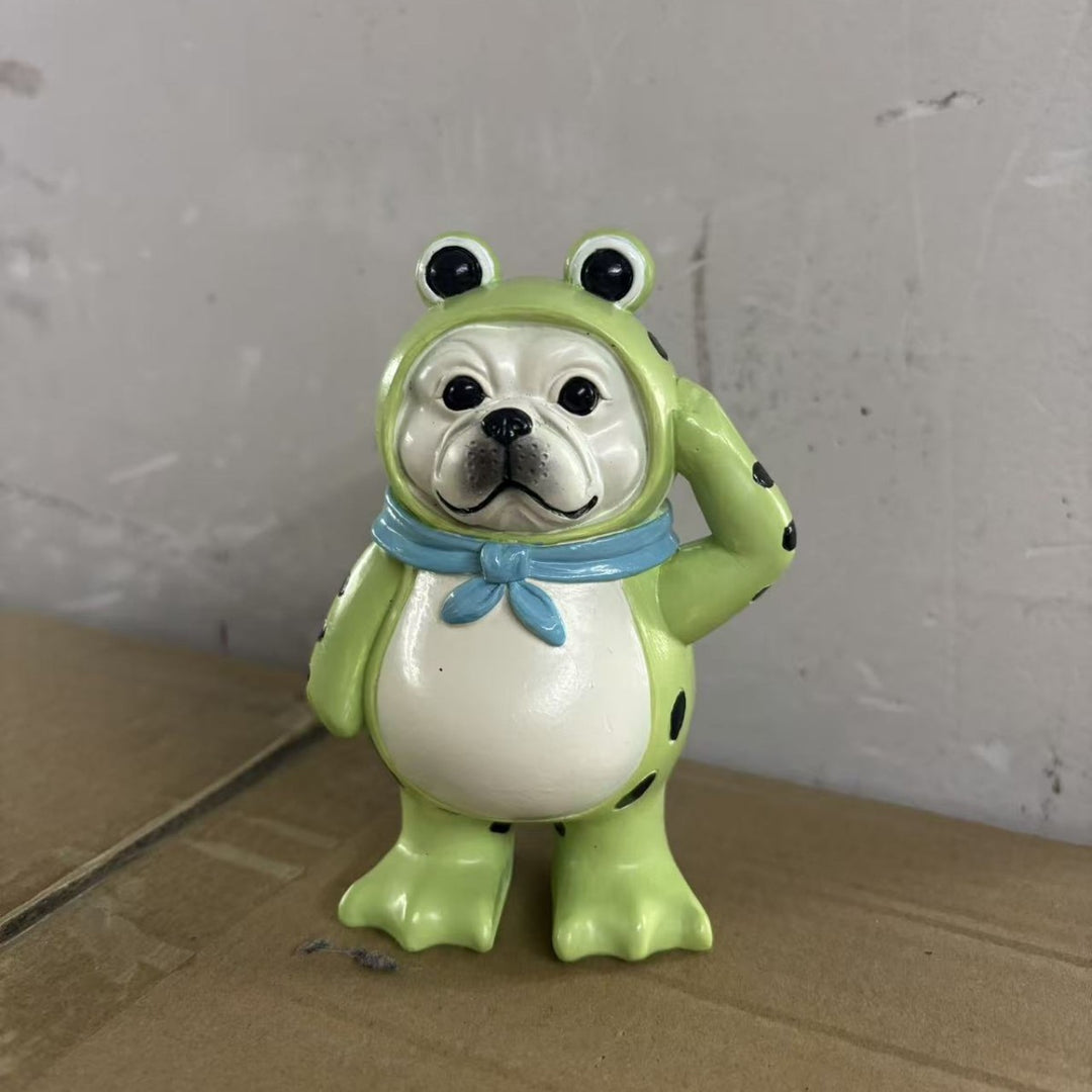 Decorative dog figure with frog motif Stornfield