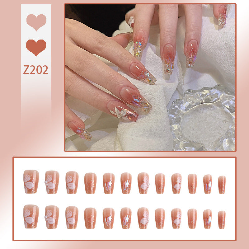 Elegant Floral Design Press-On Nail Art Set