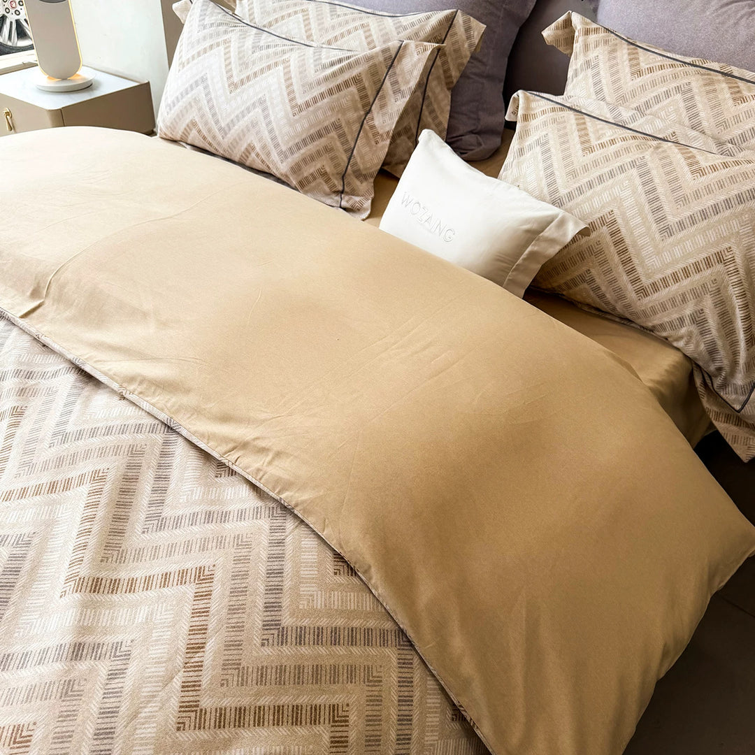 Reversible Brushed Cotton Plaid Duvet Cover Set with Solid Back and Oxford Pillowcases