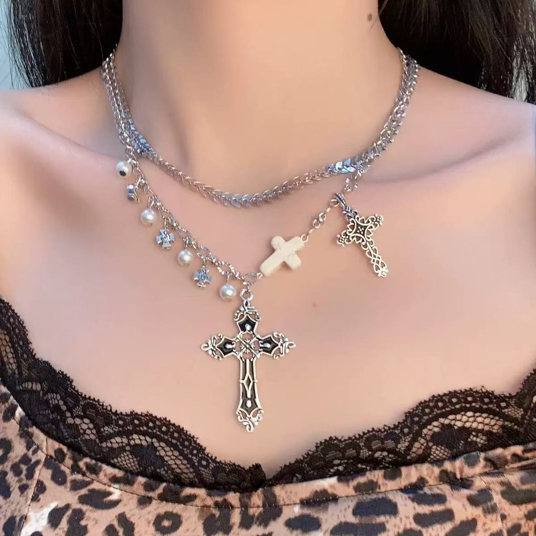 Layered Cross Pendant Necklace Stornfield