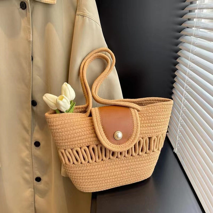 Handcrafted basket bag with elegant leather trim Stornfield