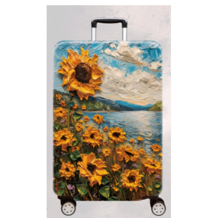 Women's Hard Shell Travel Suitcase with Elegant Lotus Design Stornfield