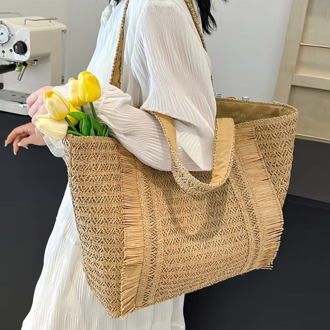 Woven Natural Material Beach Bag Stornfield