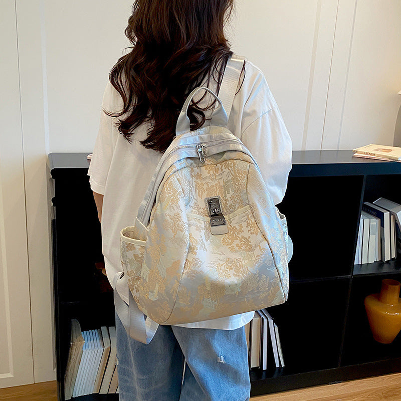 Elegant Floral Patterned Backpack Stornfield
