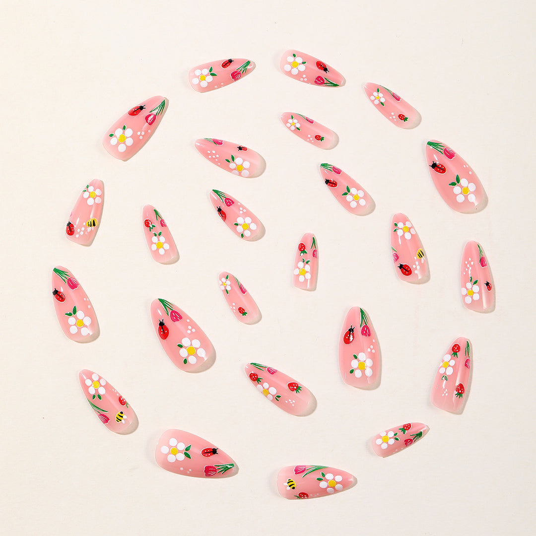 Floral-Themed Stiletto Nail Art Stornfield