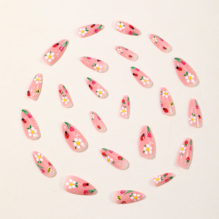 Floral-Themed Stiletto Nail Art Stornfield