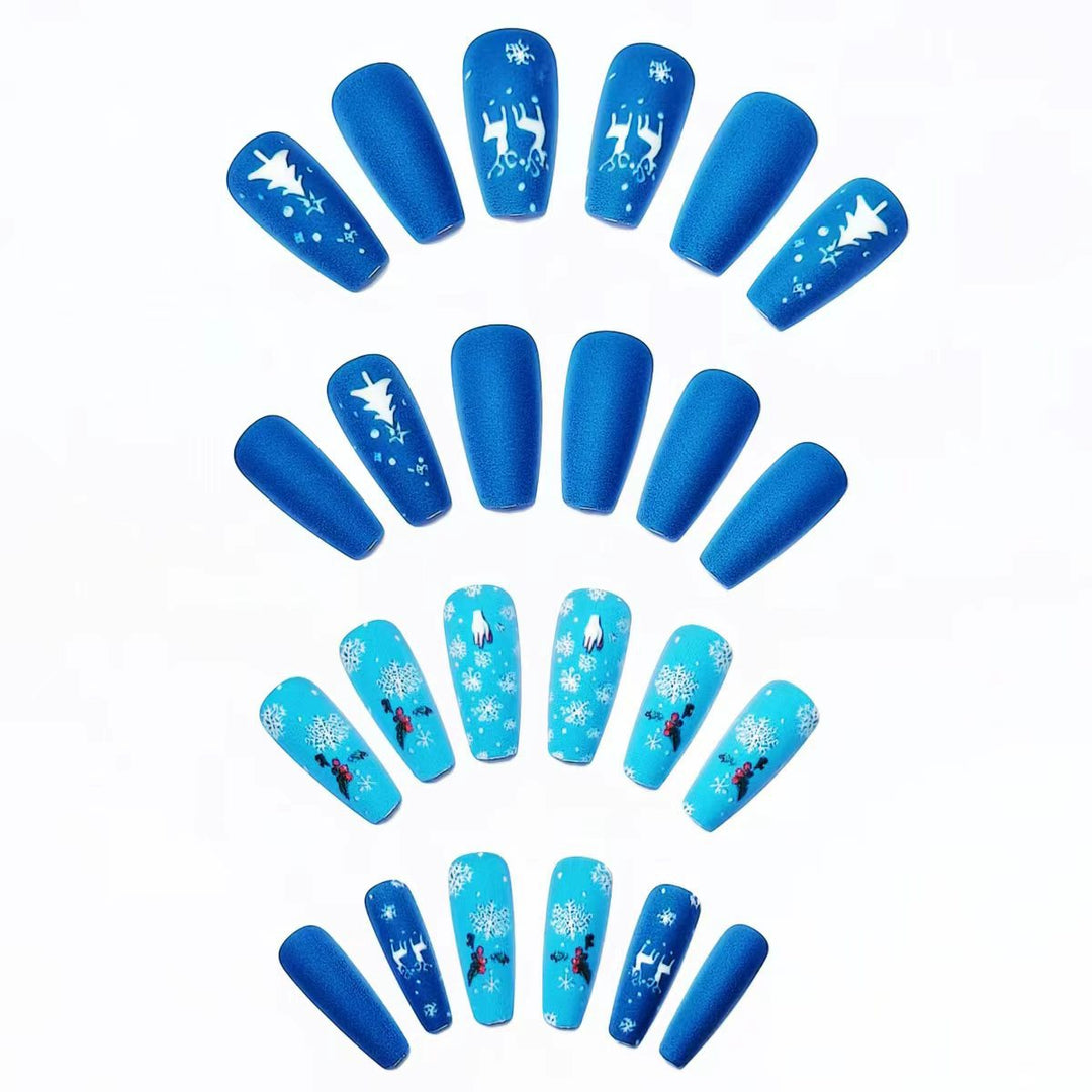 Artificial nails with festive winter design Stornfield