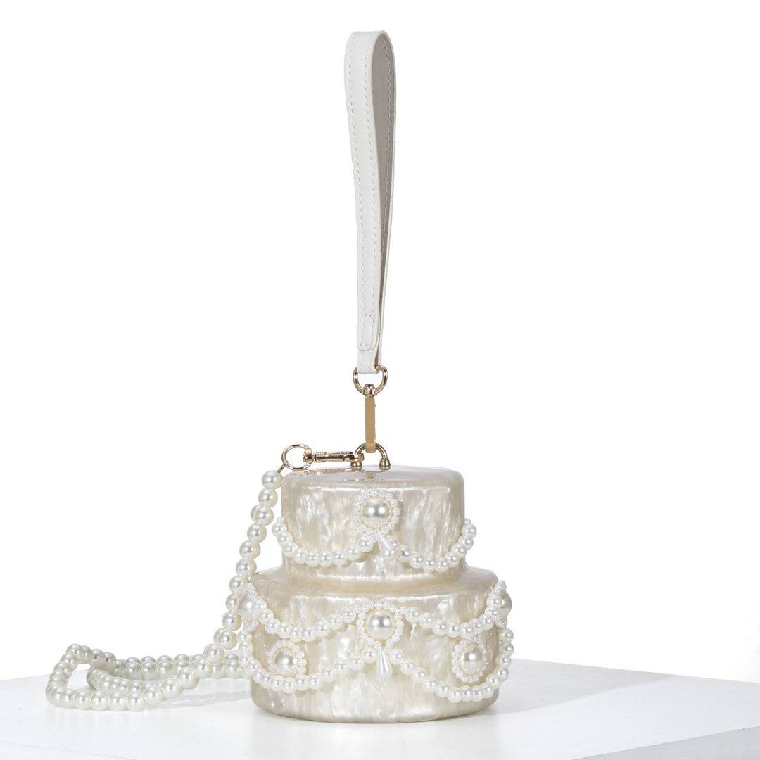 Pearl-Embellished Evening Wristlet