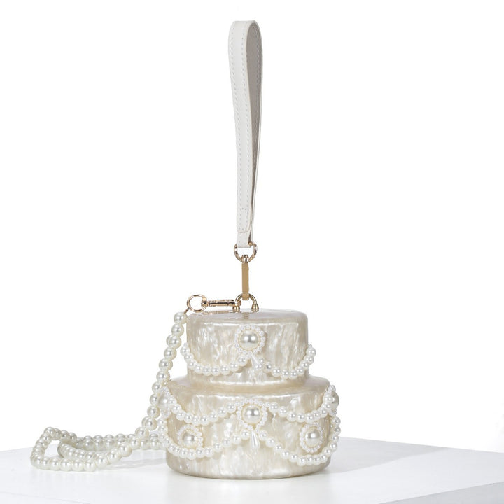 Pearl-Embellished Evening Wristlet