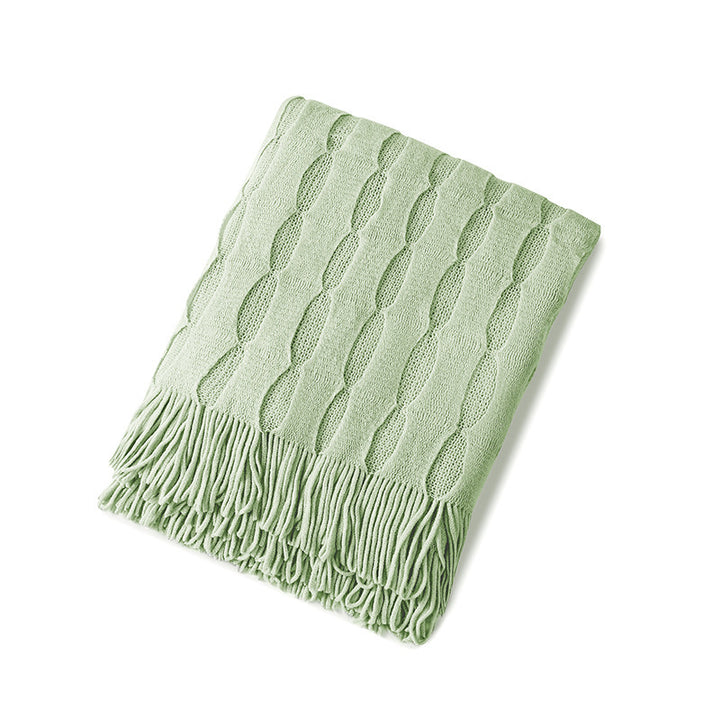 Textured Fringe Throw Blanket