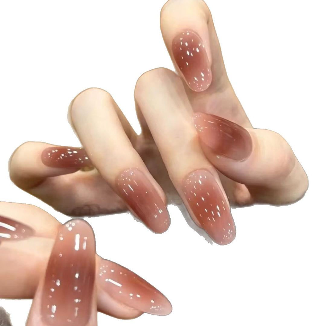 Glossy Almond-Shaped Press-On Nail Extensions