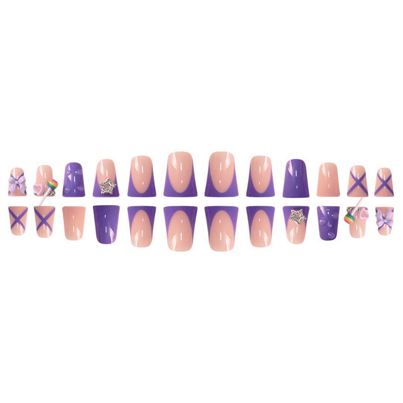Playful Glittery Press-On Nail Art Set Stornfield
