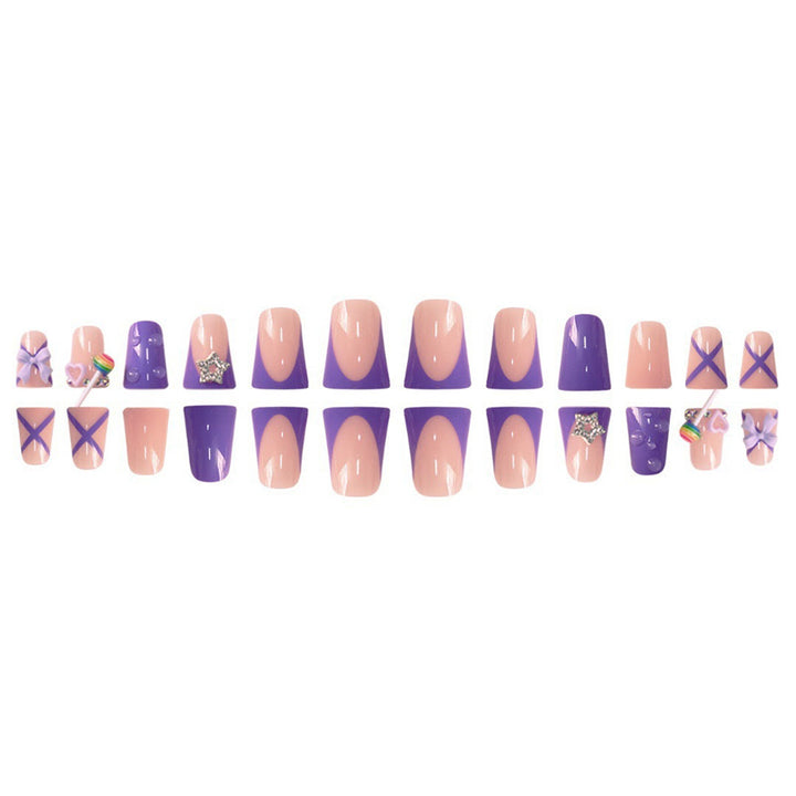Playful Glittery Press-On Nail Art Set Stornfield