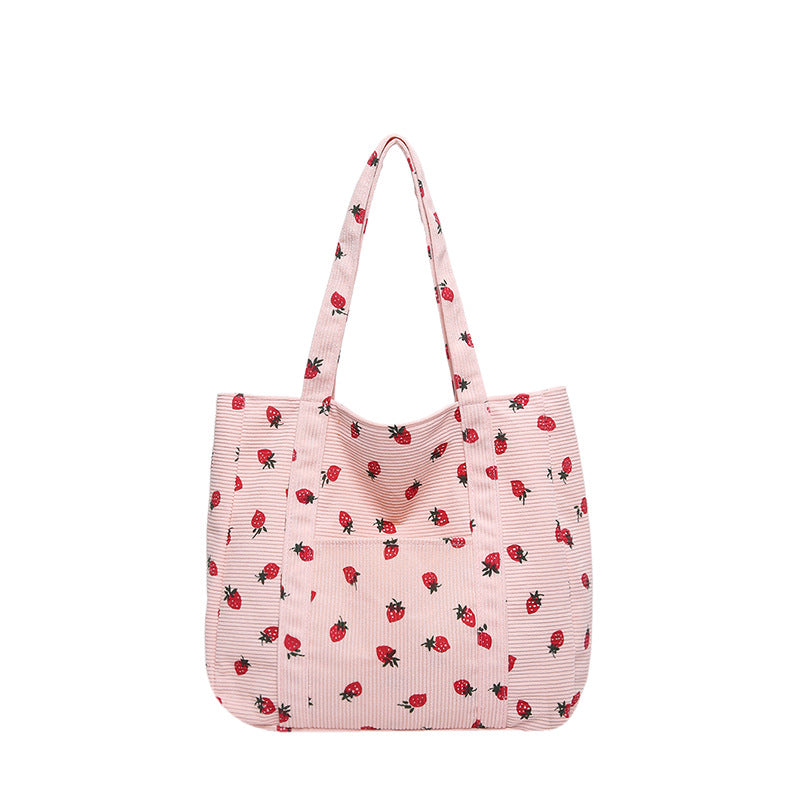 WoStylish Corduroy Shopping Tote Stornfield