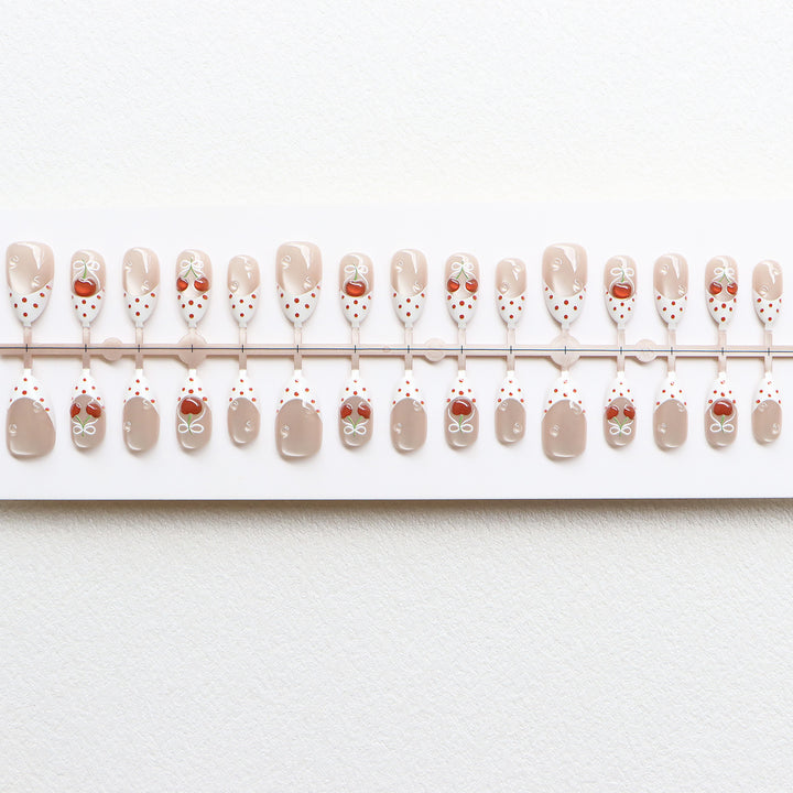 Charming Cherry-Themed Press-On Nail Set Stornfield
