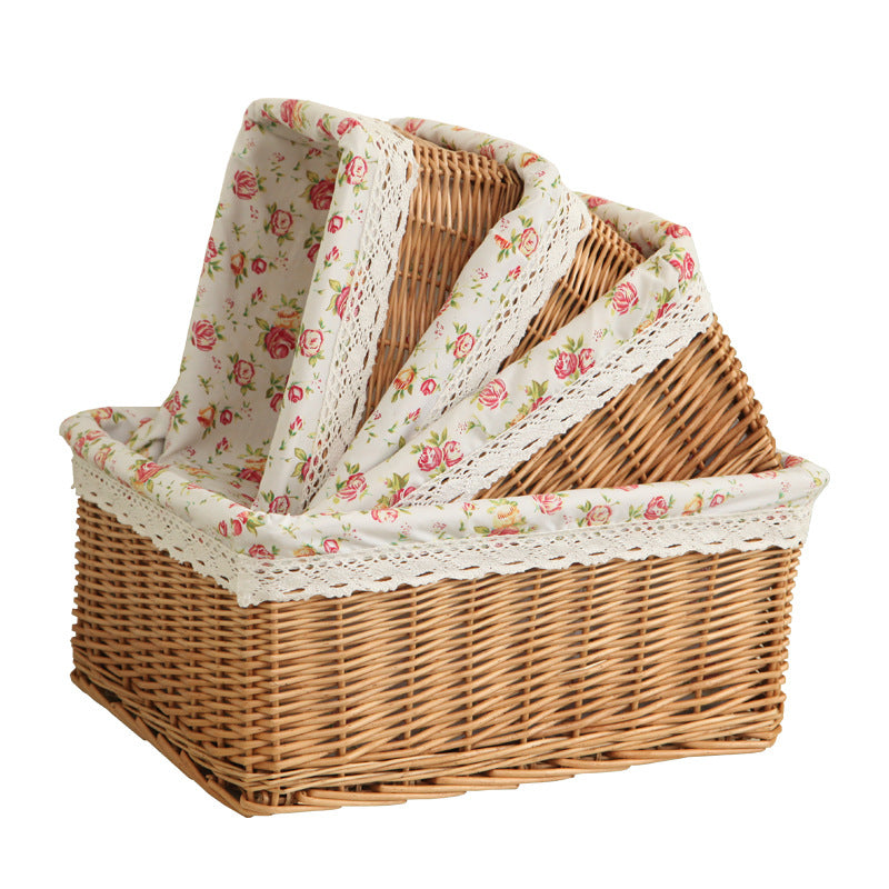 Decorative Woven Storage Basket with Liner Stornfield