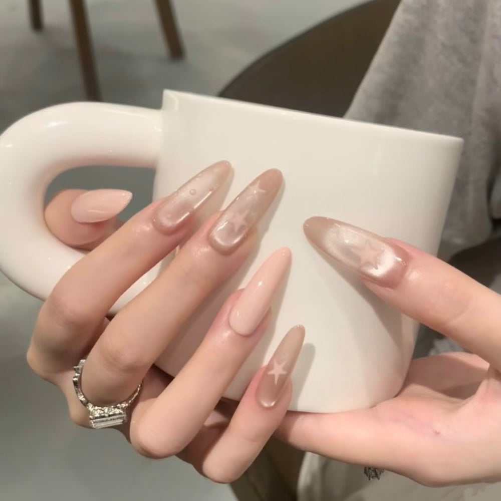 Decorative Press-On Nail Art Set with Star Accents Stornfield