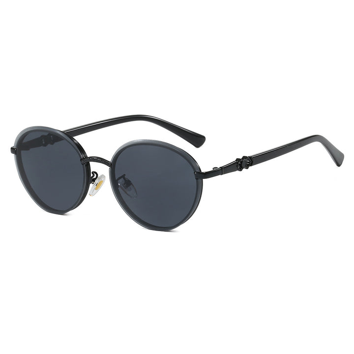 Ladies elegant round sunglasses with mirrored effect Stornfield