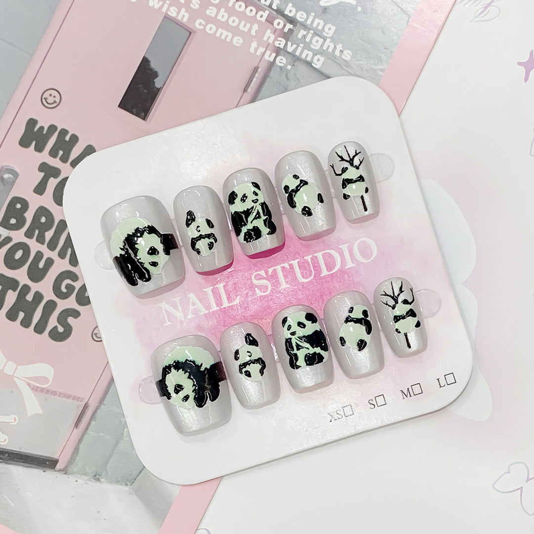 Artificial Nail Tips with Panda Design Stornfield