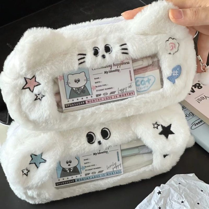 Cute Cat Plush Storage Pouch