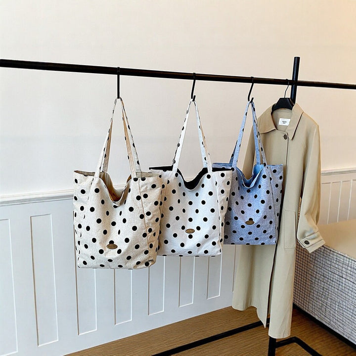 Spacious Polka Dot Tote Bag