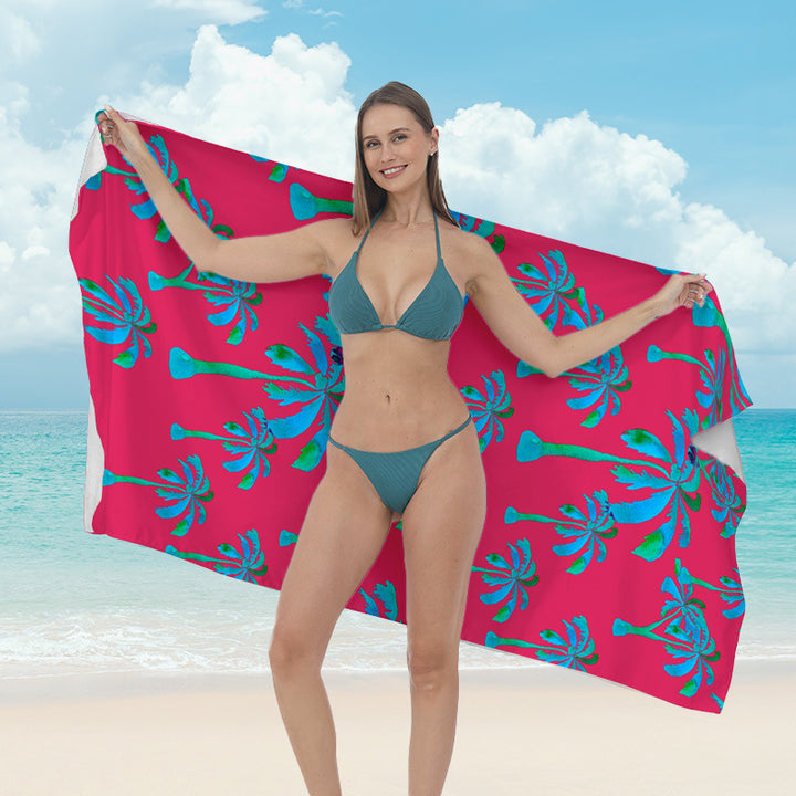Beach towel with vibrant tropical plant motif Stornfield