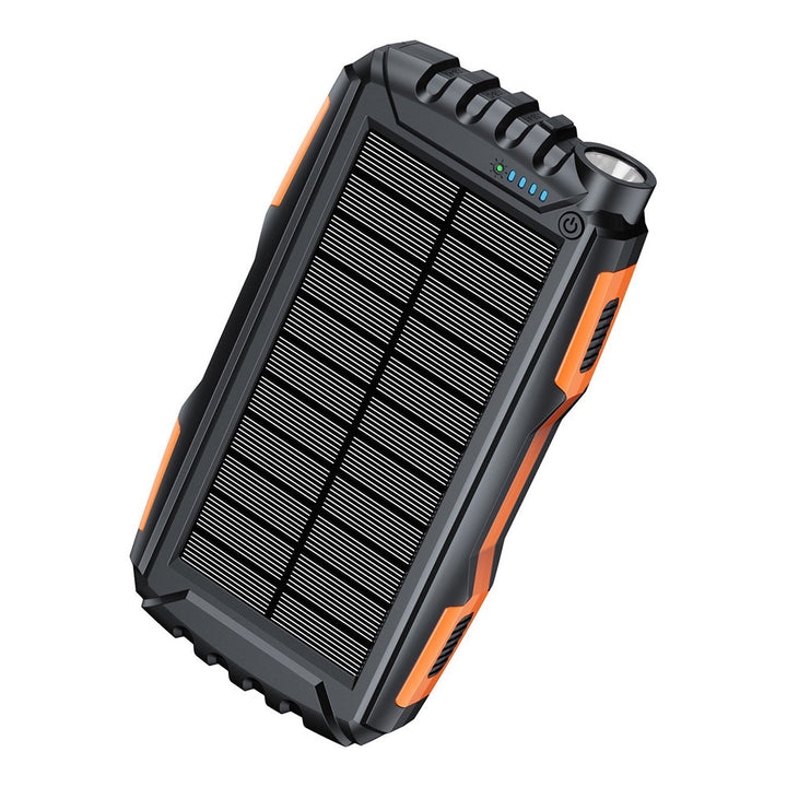 Solar-powered power bank with LED flashlight and sturdy housing Stornfield