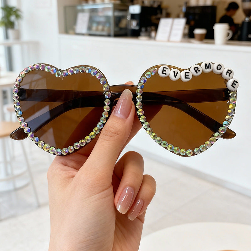 Heart-Shaped Rhinestone-Embellished Sunglasses Stornfield 1787141205