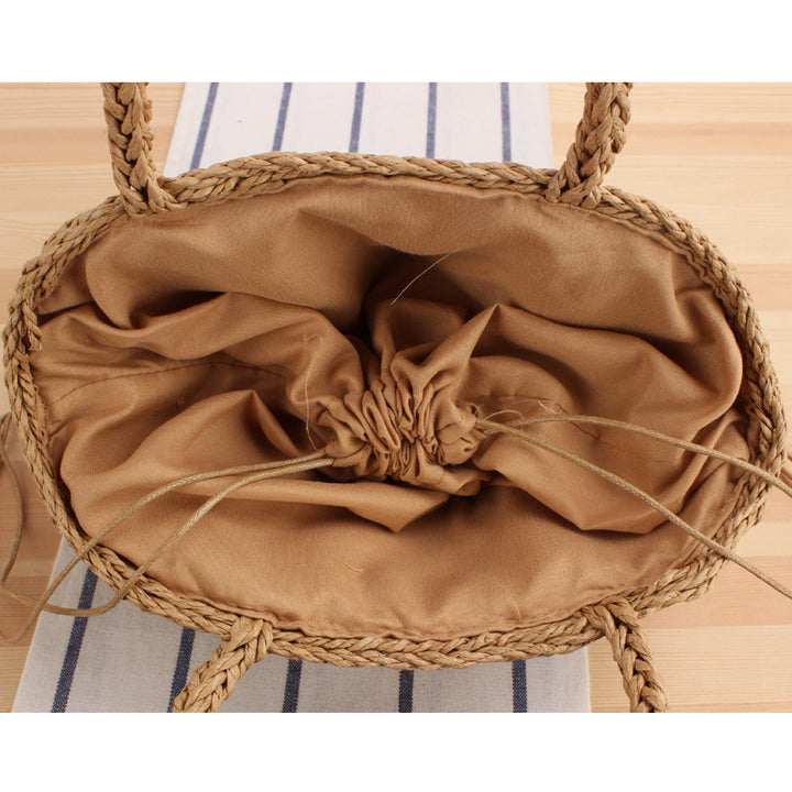 Braided shopping bag with reinforced bottom and long carrying handles Stornfield