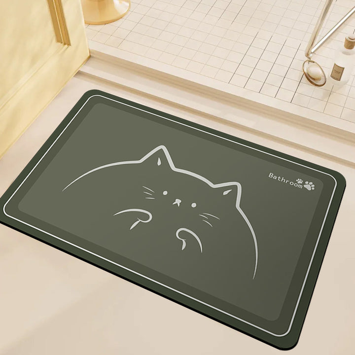 Cute Cat-Themed Bathroom Mat