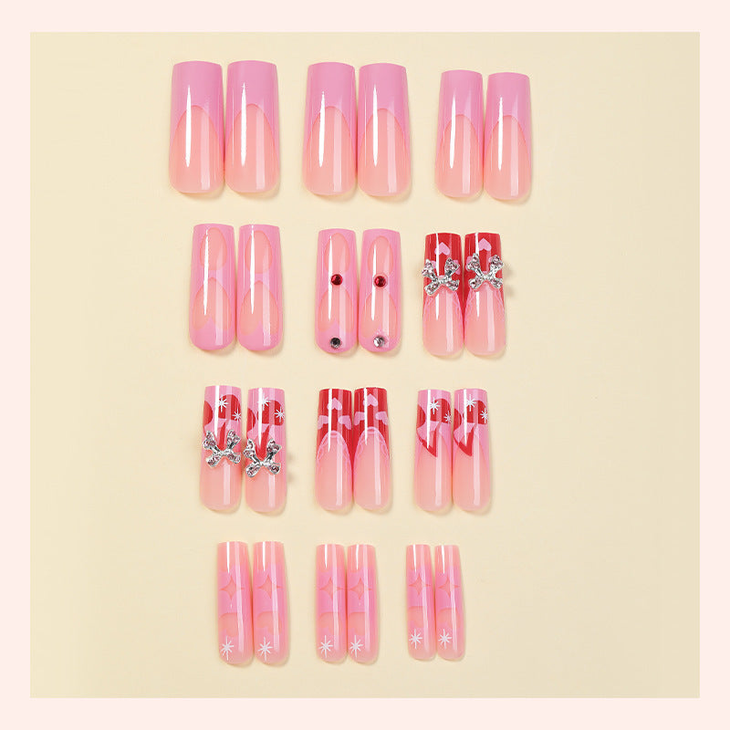 Creative nail art set with glitter and heart designs Stornfield