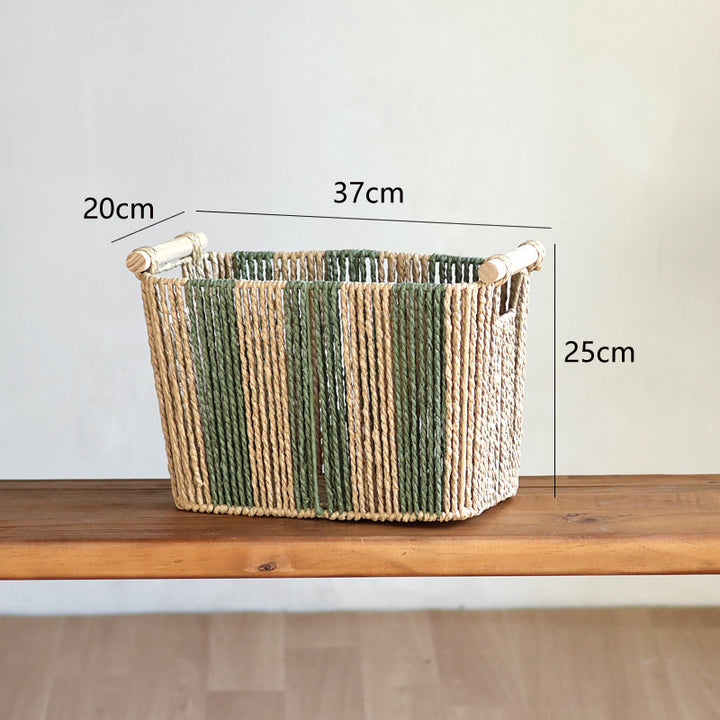Handcrafted storage basket with natural fiber Stornfield