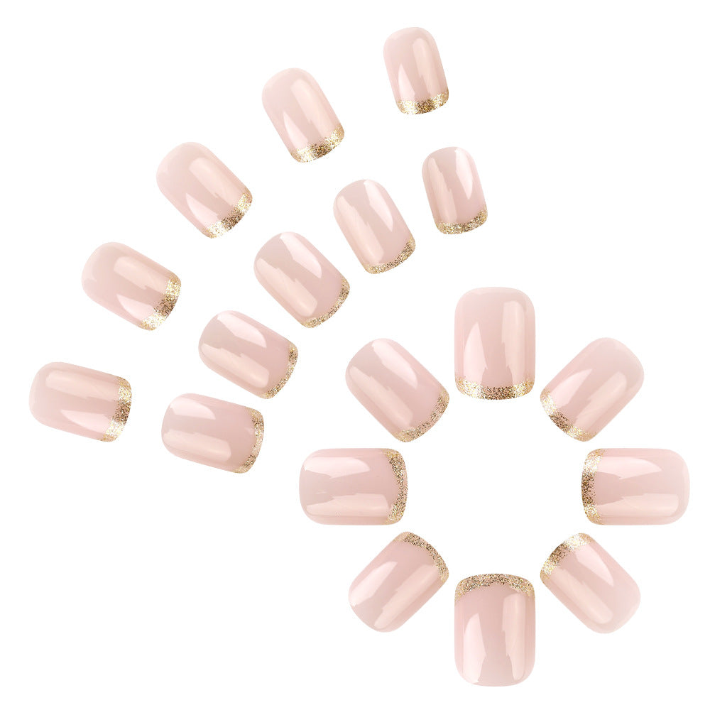 Premium Glossy French Tip Press-On Nails Stornfield