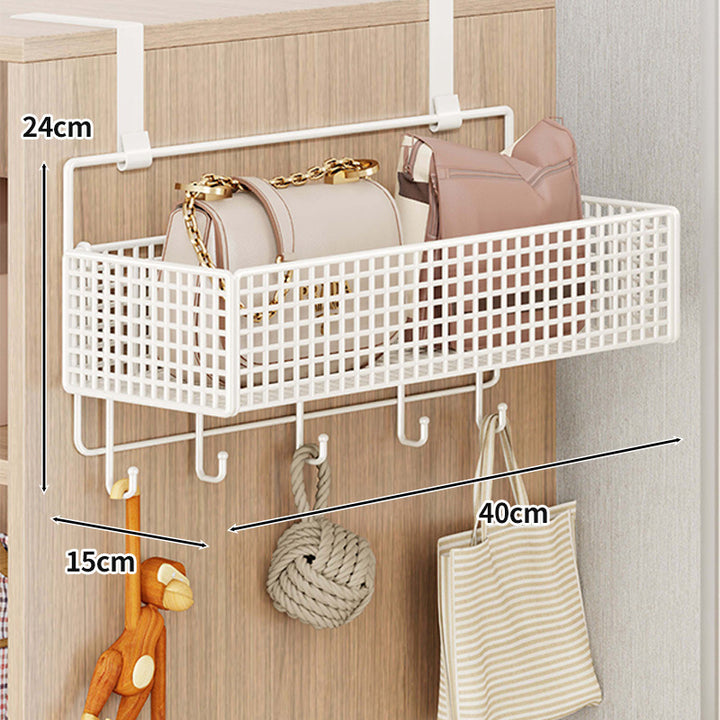 Overdoor Mesh Storage Organizer with Hooks