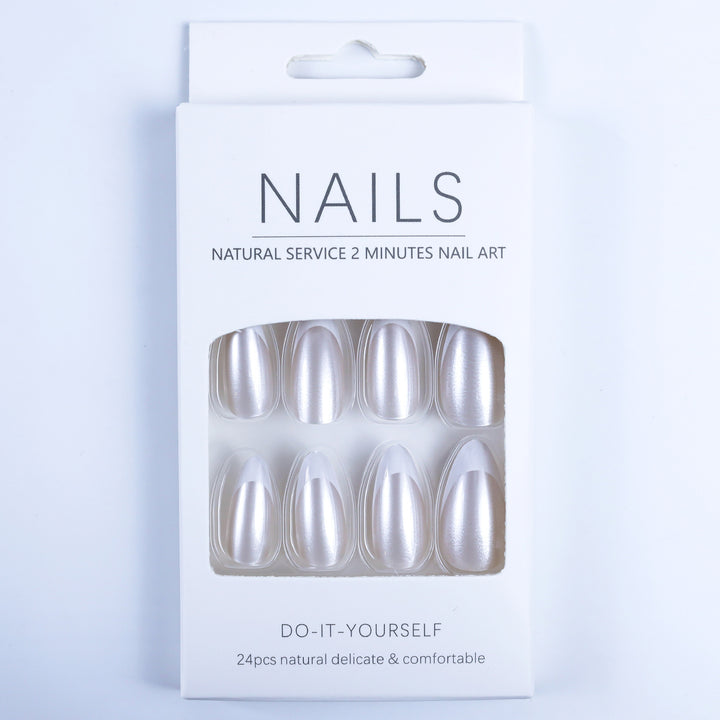 Artificial nails with elegant French design and high-gloss finish Stornfield