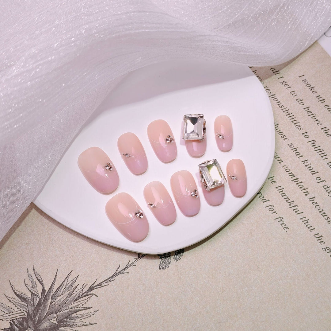 Elegant French Tip Press-On Nails Stornfield