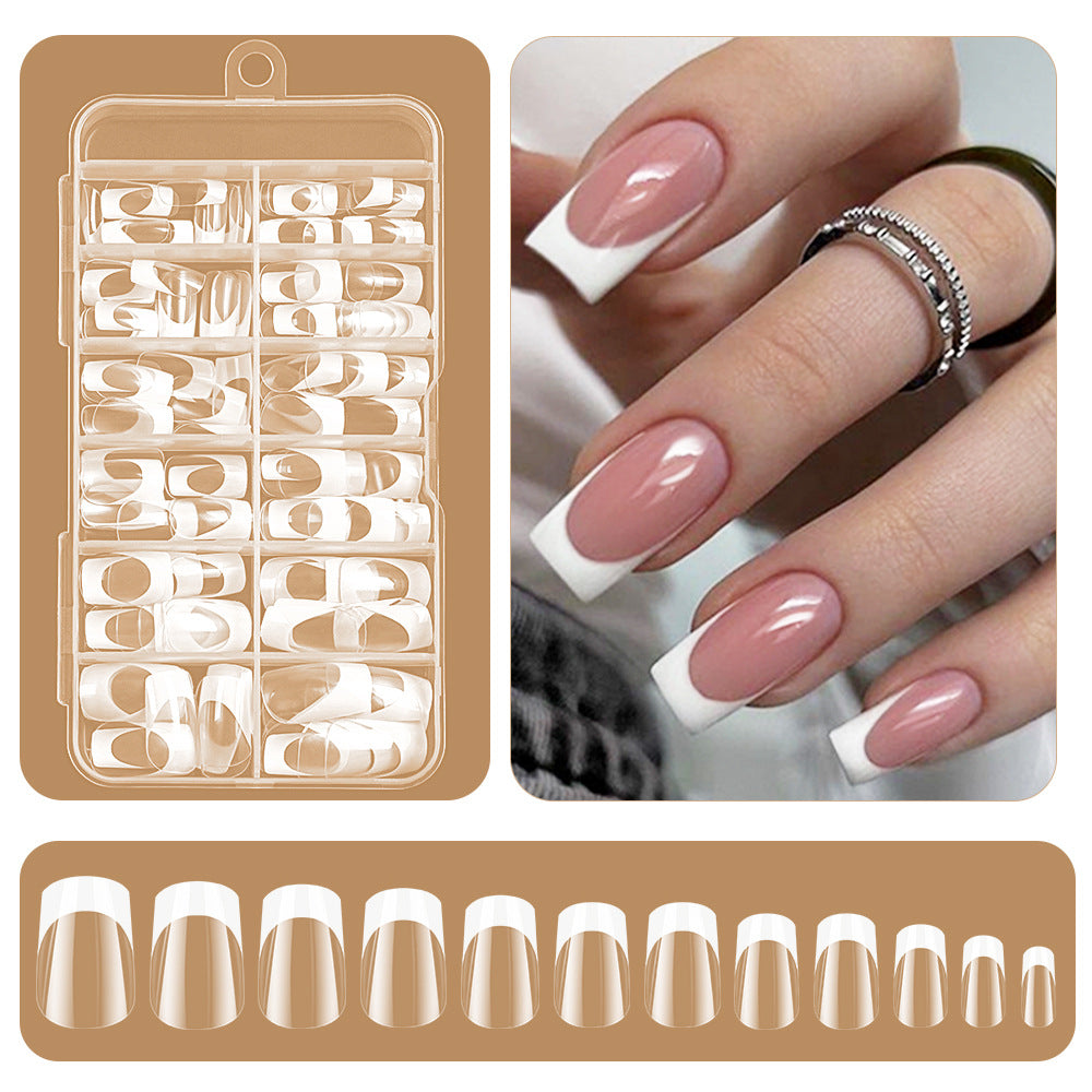 Elegant French Tip Press-On Nails Stornfield