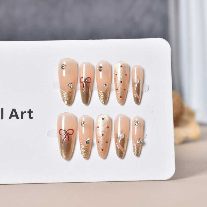 Glamorous Heart-Themed Press-On Nail Set Stornfield