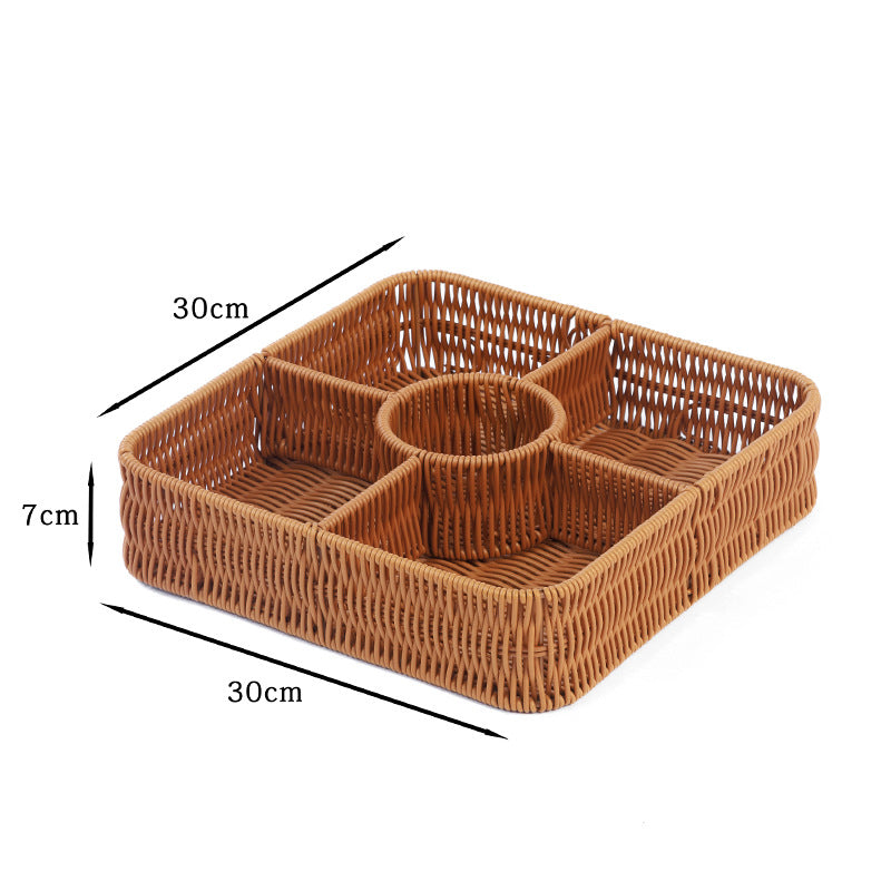 Multi-Compartment Woven Storage Basket Stornfield