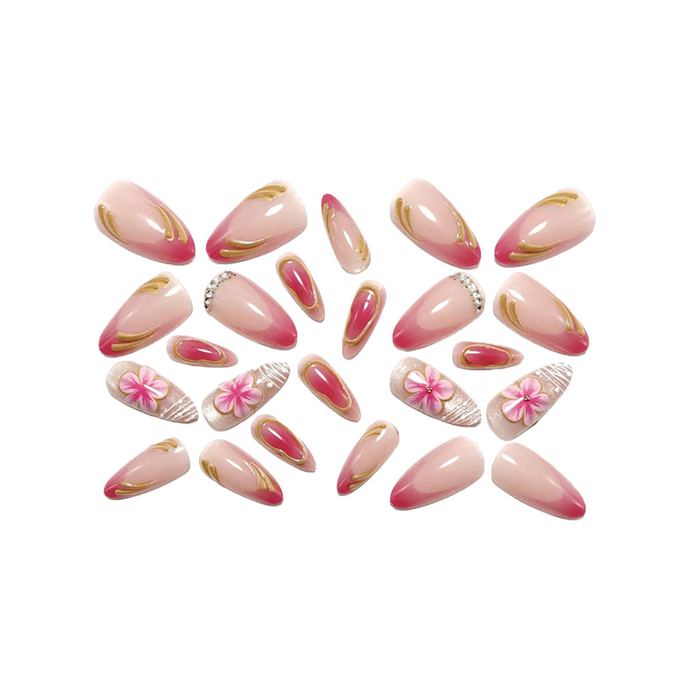 Artful Nail Extensions with Floral Design Stornfield