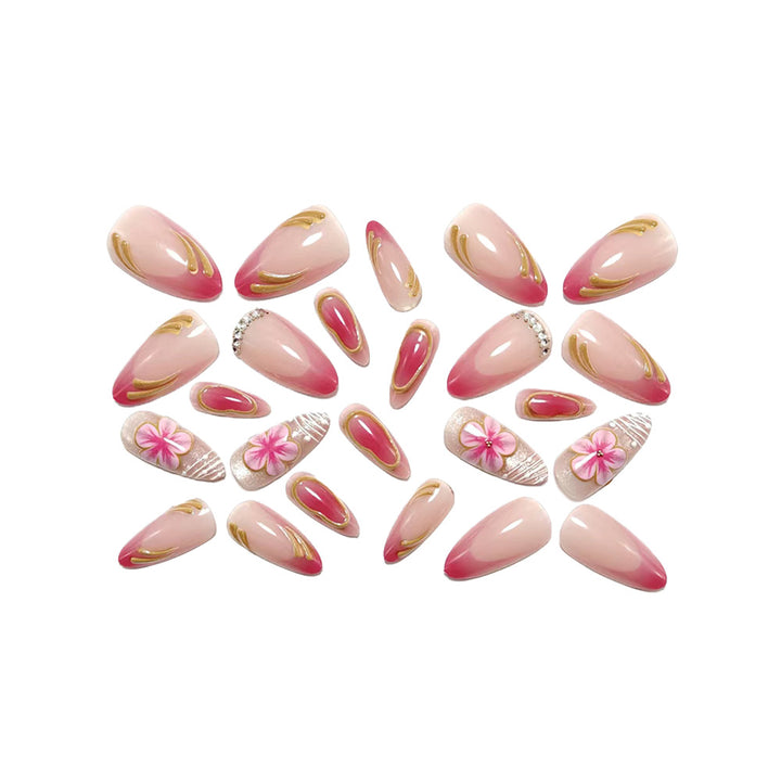 Artful Nail Extensions with Floral Design Stornfield