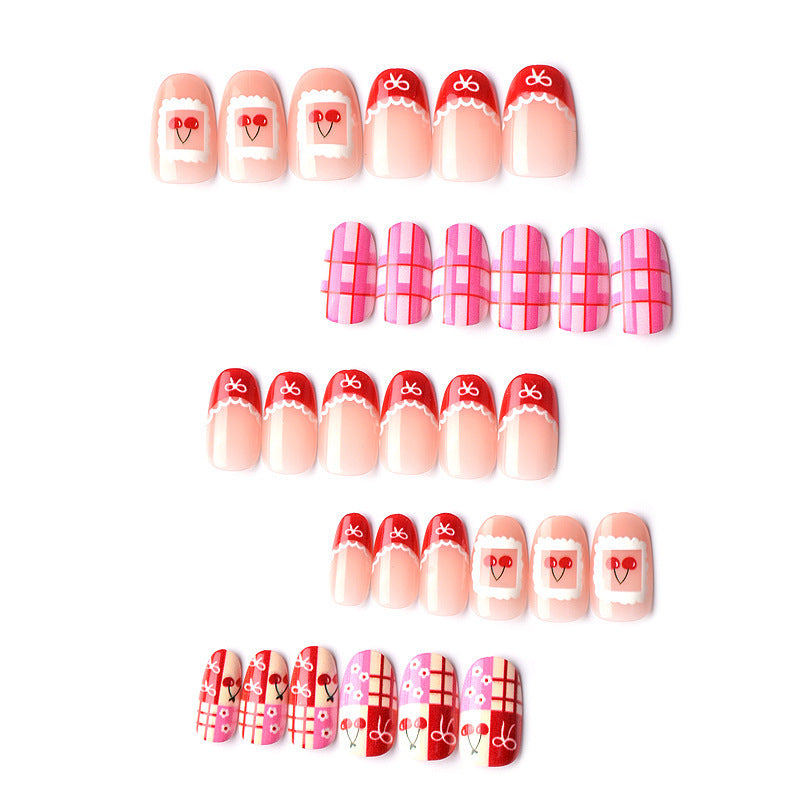 Artistic Holiday-Themed Press-On Nail Design Stornfield
