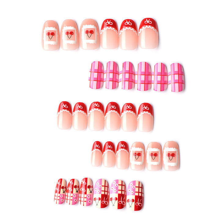 Artistic Holiday-Themed Press-On Nail Design Stornfield