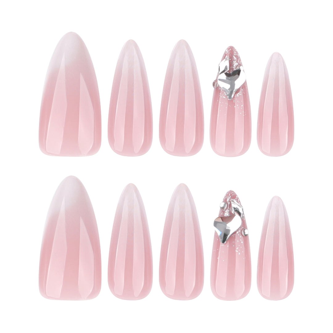 Elegant Stiletto Artificial Nails with Glitter Accents Stornfield