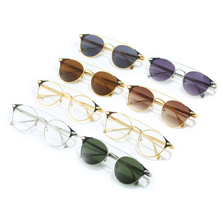 Women's round vintage sunglasses with high-quality metal frame and durable design Stornfield