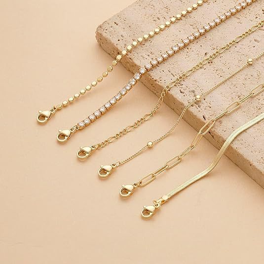 Multi-Layered Silver Charm Bracelet Set Stornfield