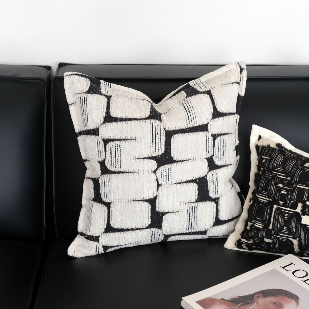 Textured Geometric Print Accent Pillow for Home
