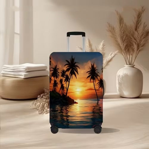Unisex nan elastic suitcase cover with volcanic lava marble design, stretch protective cover for trolley Stornfield