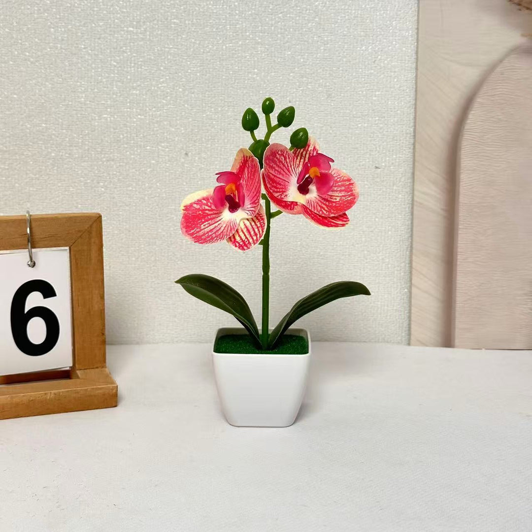 Lifelike Floral Orchid Display for Indoor Home Decor