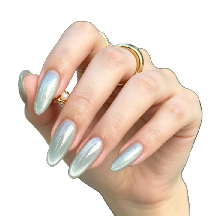 Almond-Shaped Metallic Press-On Nail Set Stornfield